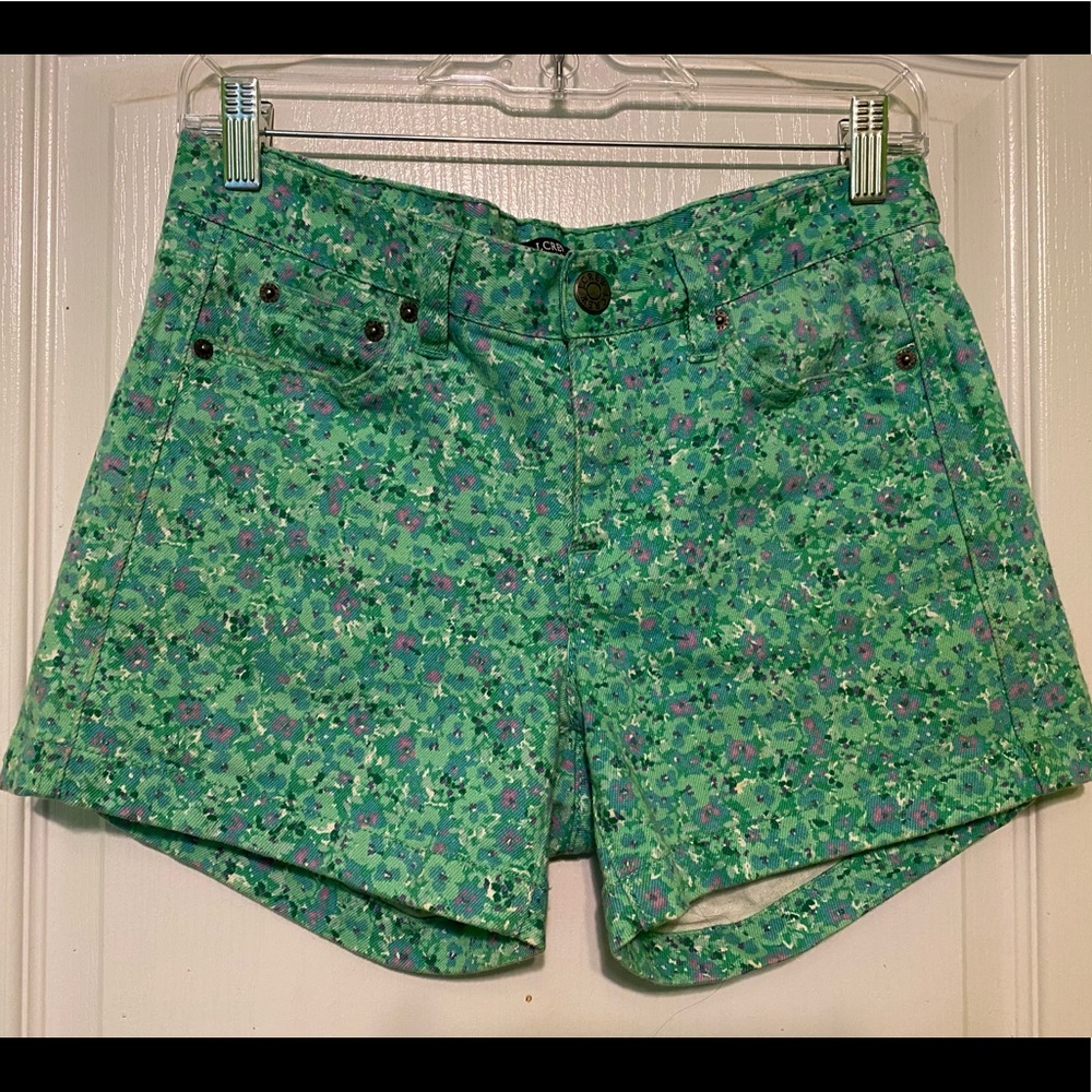 J. Crew Stretch Floral Denim Shorts. Size 2.